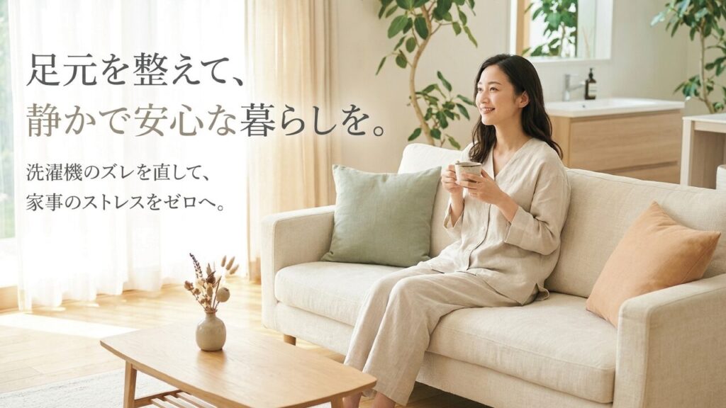洗濯機の足元を整えて静かで安心な暮らしを作るまとめスライド