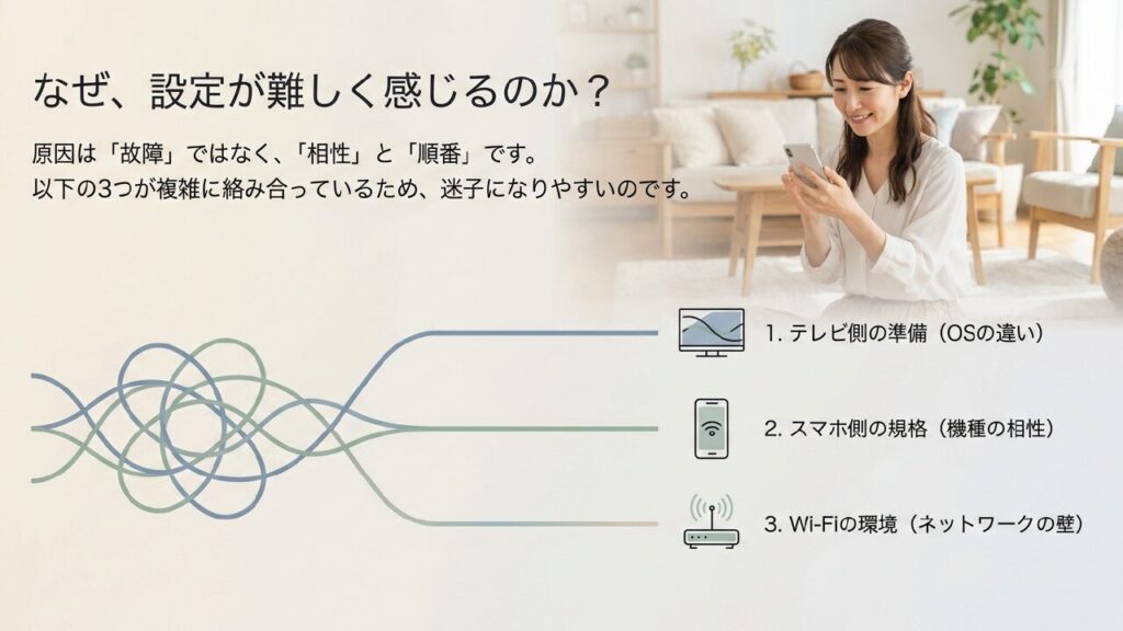 REGZAにスマホが映らない3つの原因