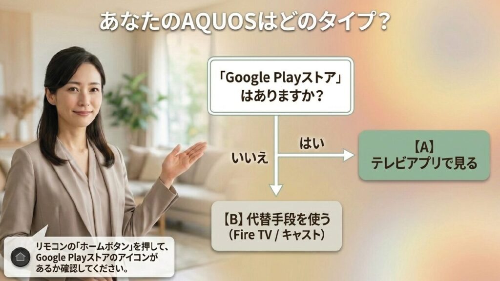 Google Playストアはありますか？AQUOSのタイプ確認