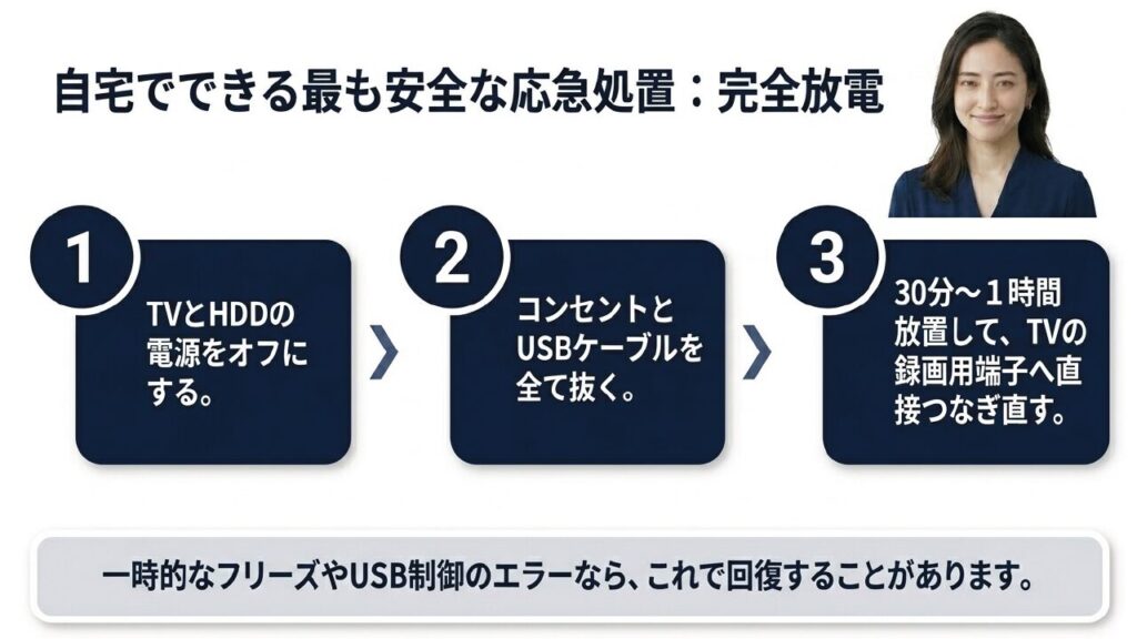 自宅でできる最も安全な応急処置である完全放電の手順