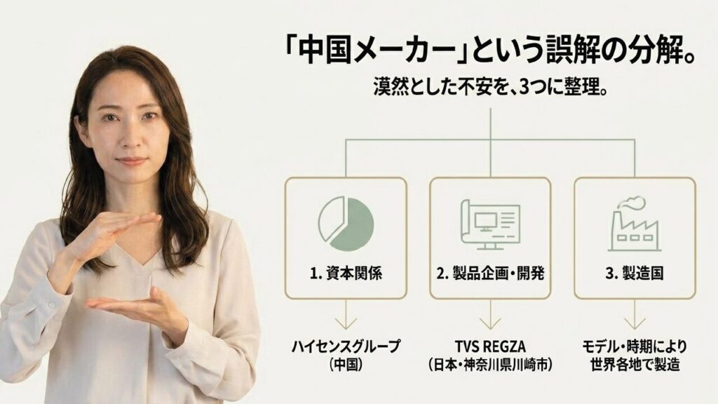 中国メーカーという誤解の分解 REGZAが中国メーカーという誤解を資本、開発、製造から分解