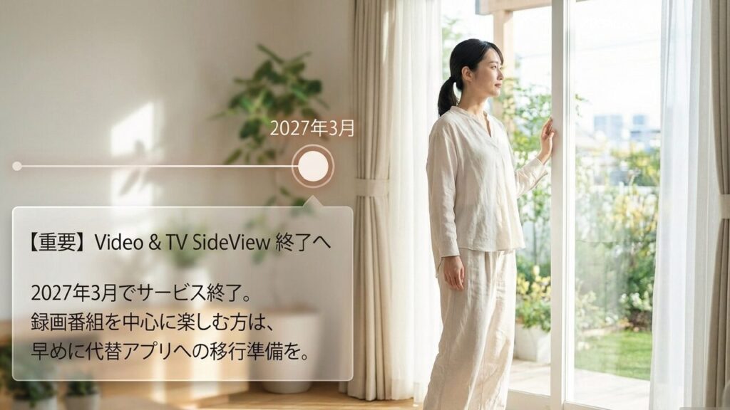 2027年3月でVideo & TV SideViewサービス終了