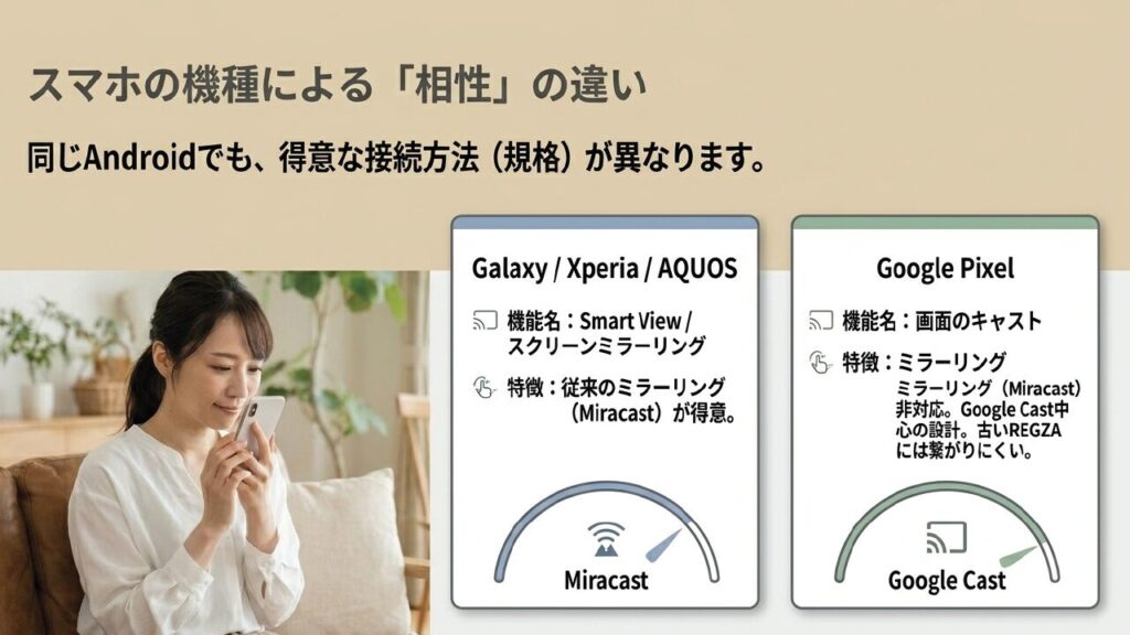 Androidスマホの機種による規格の違い