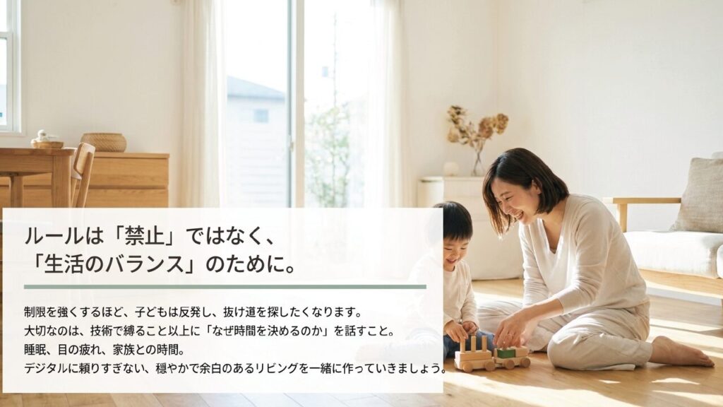 ルールは禁止ではなく生活のバランスのために