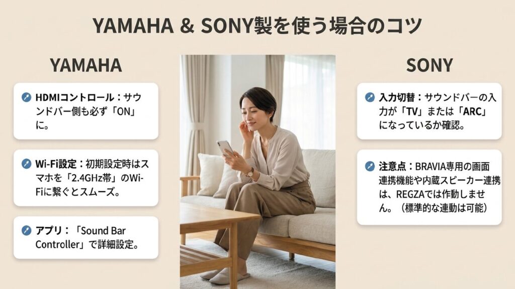 ヤマハとソニー製サウンドバーをREGZAに接続する際のメーカー別設定のコツ