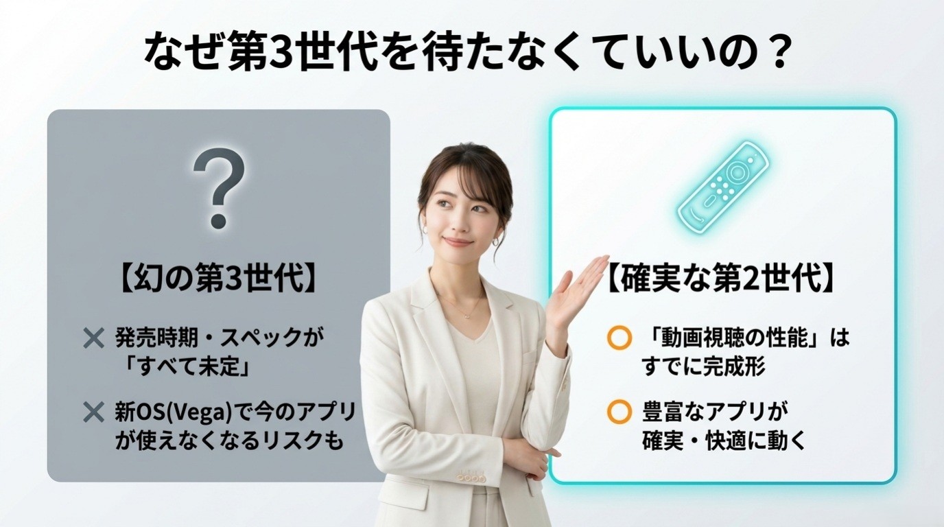 未発表の第3世代と完成度の高い第2世代を比較した図
