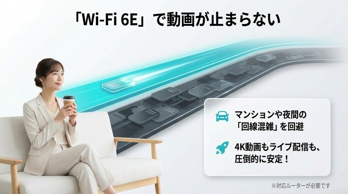 Wi-Fi 6Eで回線混雑を避け4K動画やライブ配信を安定させる仕組み