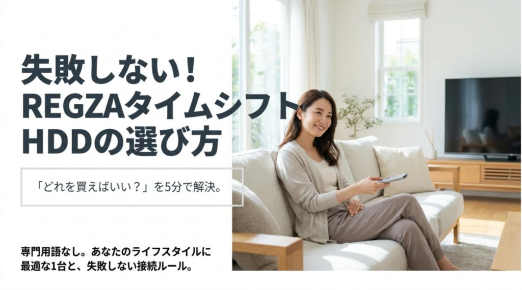 REGZA タイムシフトHDDの選び方｜容量と接続の注意点