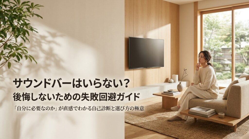 サウンドバーはいらない？後悔する人の共通点失敗回避ガイド
