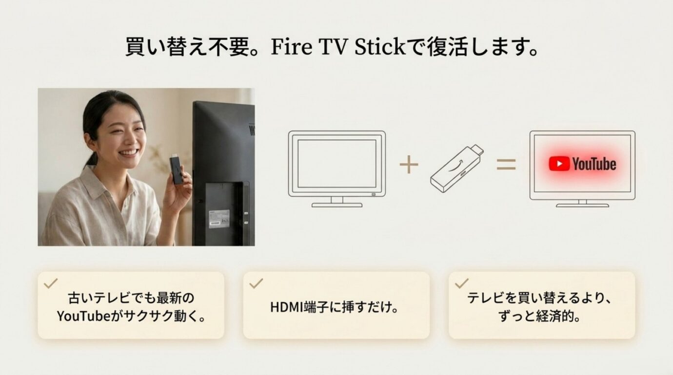 Fire TV Stickで旧型VIERAのYouTubeを復活させる 旧型VIERAのHDMI端子にFire TV Stickを接続してYouTubeを見る方法