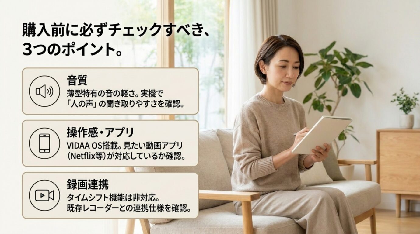 ハイセンステレビ購入前に音質、VIDAAの対応アプリ、録画連携を確認する3つのポイント