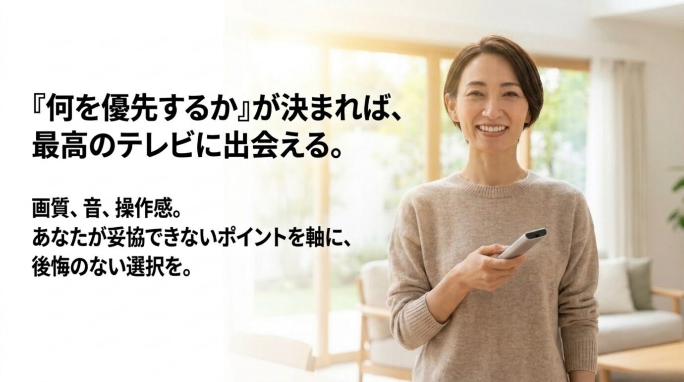 画質、音、操作感のうち妥協できないポイントを決めてハイセンステレビを選ぶまとめ