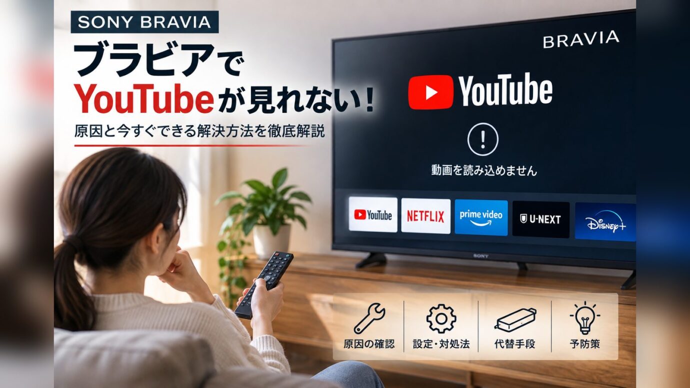 ブラビアでYouTubeが見れない原因と対処法