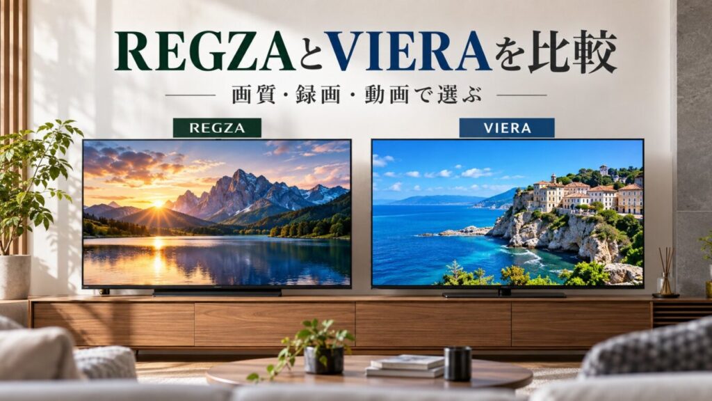 REGZAとVIERAを画質・録画・動画の使い方から比較する記事のアイキャッチ